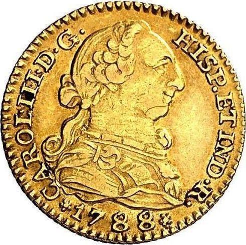 Аверс монеты - 1 эскудо 1788 года M M - цена золотой монеты - Испания, Карл III