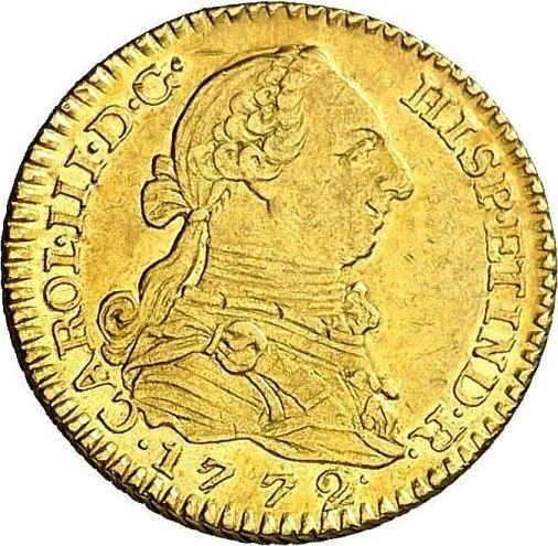 Аверс монеты - 1 эскудо 1772 года M PJ - цена золотой монеты - Испания, Карл III