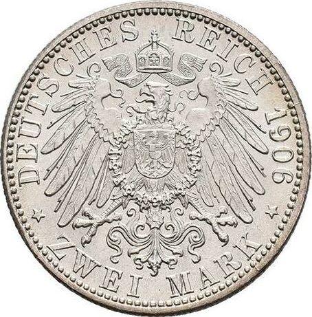 Реверс монеты - 2 марки 1906 года "Баден" Золотая свадьба - цена серебряной монеты - Германия, Германская Империя
