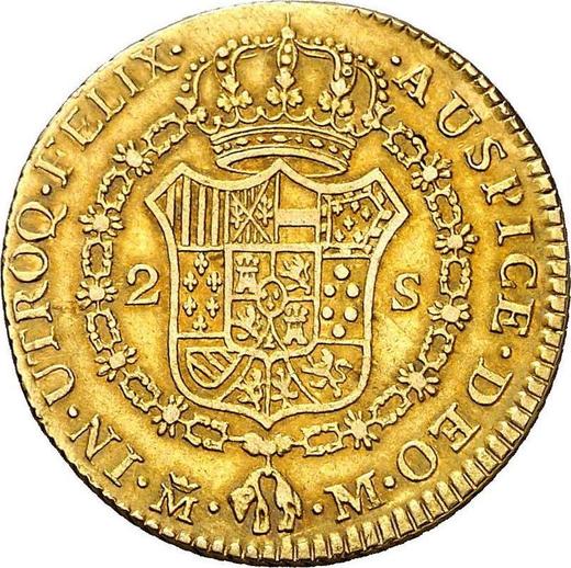 Reverse 2 Escudos 1795 M M - Gold Coin Value - Spain, Charles IV