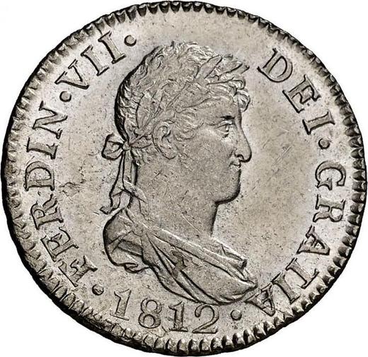 Аверс монеты - 2 реала 1812 года c CI "Тип 1810-1833" - цена серебряной монеты - Испания, Фердинанд VII