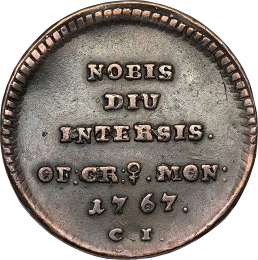 Reverso Trojak (3 groszy) 1767 CI "NOBIS" Cobre - valor de la moneda  - Polonia, Estanislao II Poniatowski