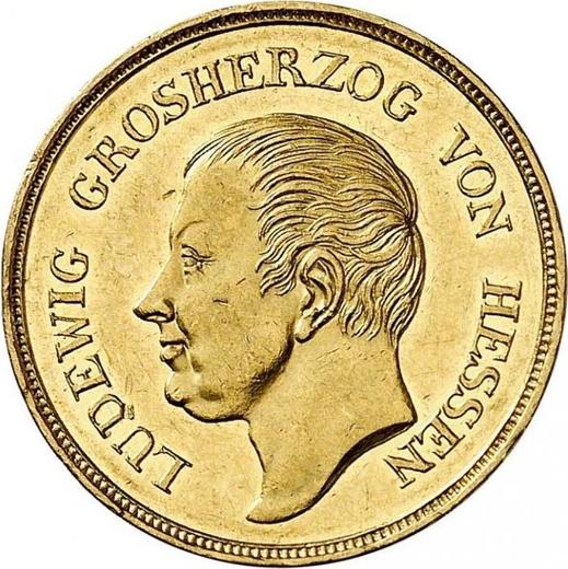 Anverso 10 florines 1826 H. R. - valor de la moneda de oro - Hesse-Darmstadt, Luis I