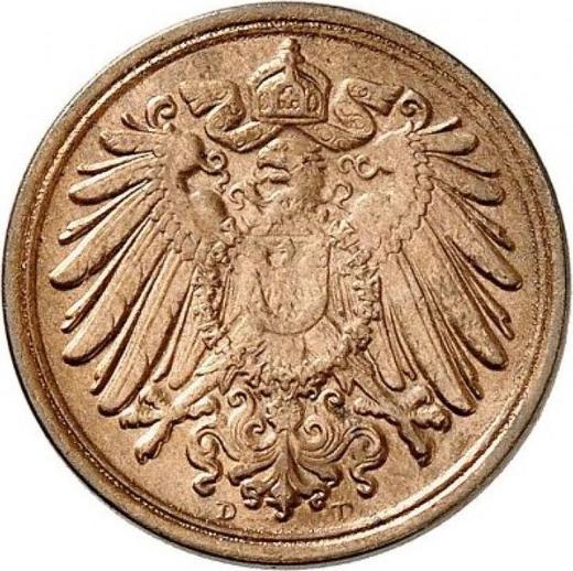 Reverso 1 Pfennig 1904 D "Tipo 1890-1916" - valor de la moneda  - Alemania, Imperio alemán
