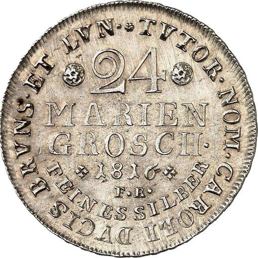 Reverso 24 mariengroschen 1816 FR - valor de la moneda de plata - Brunswick-Wolfenbüttel, Carlos II