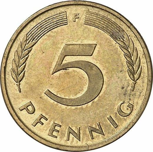 Аверс монеты - 5 пфеннигов 1986 года F - цена  монеты - Германия, ФРГ
