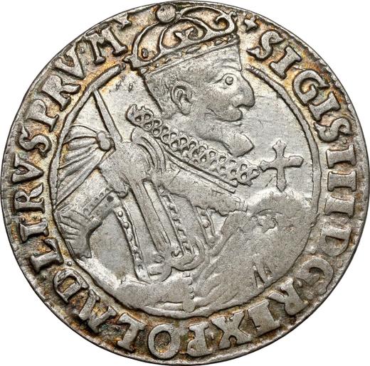 Аверс монеты - Орт (18 грошей) 1623 года Банты - цена серебряной монеты - Польша, Сигизмунд III Ваза