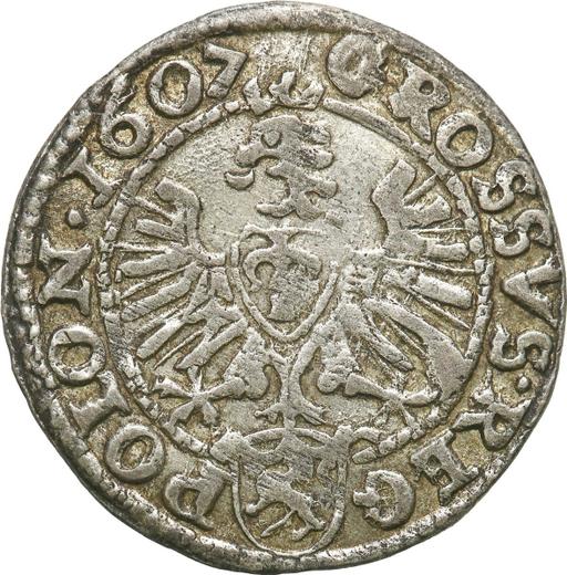 Реверс монеты - 1 грош 1607 года "Тип 1600-1614" - цена серебряной монеты - Польша, Сигизмунд III Ваза