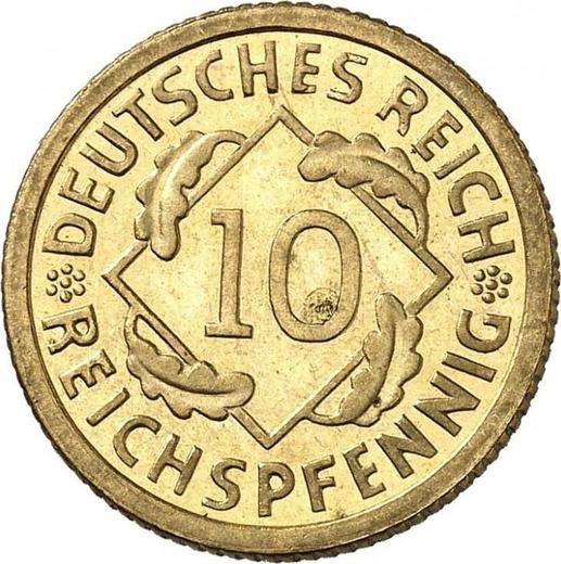 Аверс монеты - 10 рейхспфеннигов 1930 года G - цена  монеты - Германия, Bеймарская республика