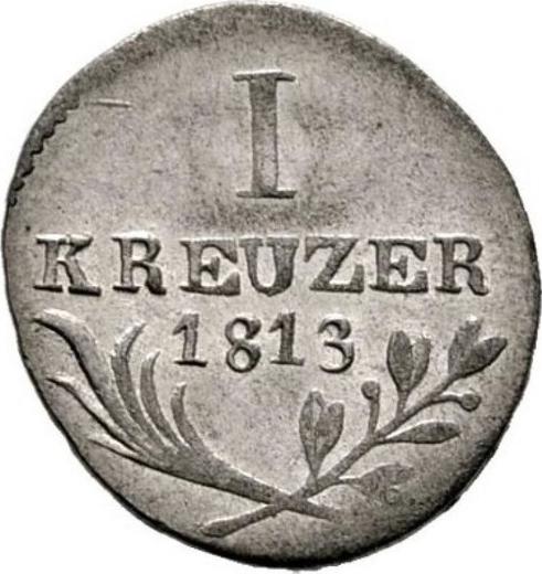 Реверс монеты - 1 крейцер 1813 года - цена серебряной монеты - Вюртемберг, Фридрих I Вильгельм