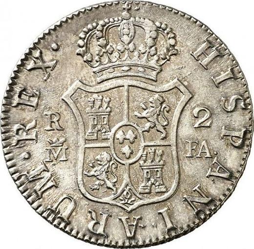 Reverso 2 reales 1801 M FA - valor de la moneda de plata - España, Carlos IV