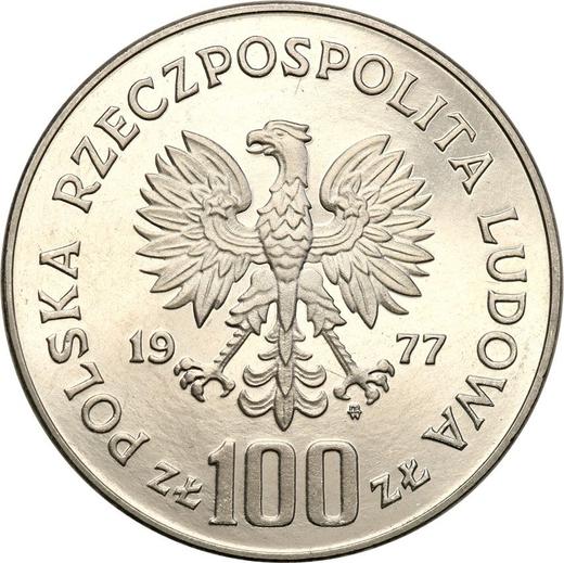 Anverso Pruebas 100 eslotis 1977 MW "Władysław Reymont" Níquel - valor de la moneda  - Polonia, República Popular