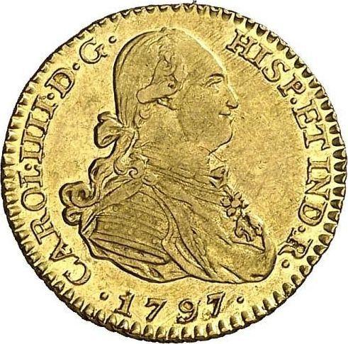 Anverso 1 escudo 1797 M MF - valor de la moneda de oro - España, Carlos IV