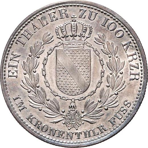 Reverso Tálero 1829 - valor de la moneda de plata - Baden, Luis I