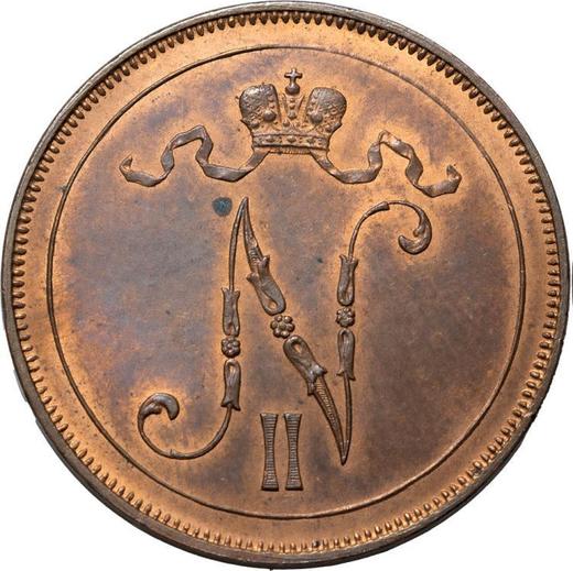 Аверс монеты - 10 пенни 1897 года - цена  монеты - Финляндия, Великое княжество