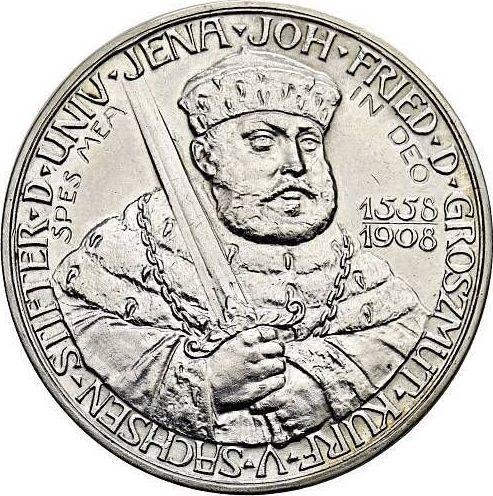 Obverse 5 Mark 1908 A "Saxe-Weimar-Eisenach" University of Jena - Silver Coin Value - Germany, German Empire