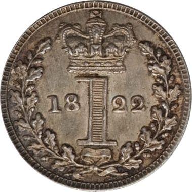 Rewers monety - 1 pens 1822 "Maundy" - cena srebrnej monety - Wielka Brytania, Jerzy IV