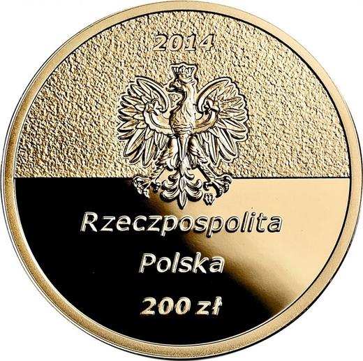 Awers monety - 200 złotych 2014 MW "100 Rocznica urodzin Jana Karskiego" - cena złotej monety - Polska, III RP po denominacji