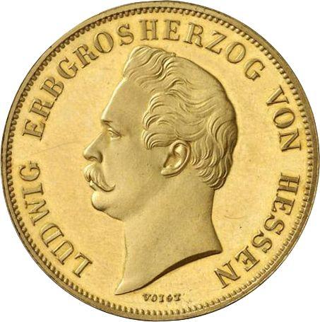 Anverso 5 ducados 1843 "En honor a la visita del heredero ruso." - valor de la moneda de oro - Hesse-Darmstadt, Luis II