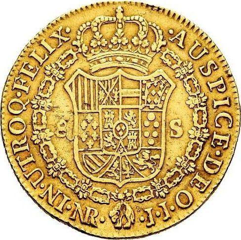 Реверс монеты - 8 эскудо 1799 года NR JJ - цена золотой монеты - Колумбия, Карл IV