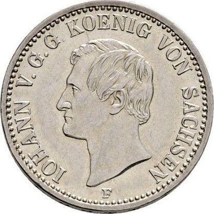 Аверс монеты - 1/3 талера 1859 года F - цена серебряной монеты - Саксония-Альбертина, Иоганн