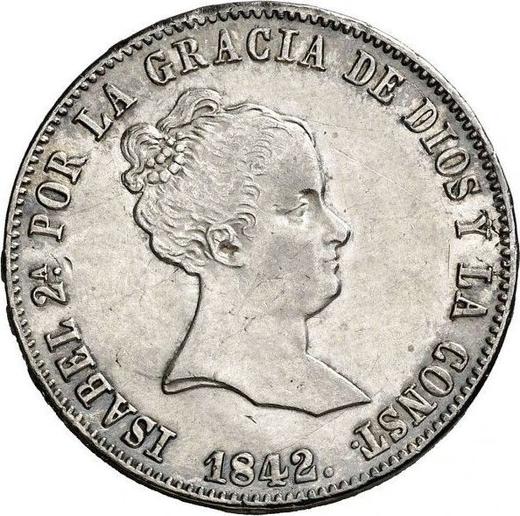 Аверс монеты - 10 реалов 1842 года M CL - цена серебряной монеты - Испания, Изабелла II