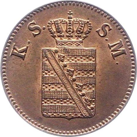 Аверс монеты - 1 пфенниг 1846 года F - цена  монеты - Саксония-Альбертина, Фридрих Август II