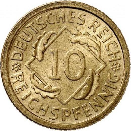 Аверс монеты - 10 рейхспфеннигов 1934 года D - цена  монеты - Германия, Bеймарская республика