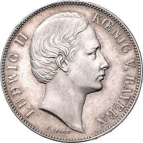 Аверс монеты - Талер 1865 года - цена серебряной монеты - Бавария, Людвиг II