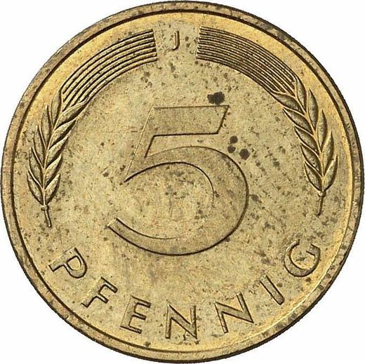 Аверс монеты - 5 пфеннигов 1989 года J - цена  монеты - Германия, ФРГ