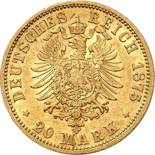 Reverso 20 marcos 1875 A "Braunschweig" - valor de la moneda de oro - Alemania, Imperio alemán
