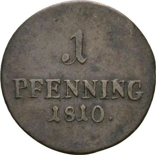 Реверс монеты - 1 пфенниг 1810 года - цена  монеты - Бавария, Максимилиан I