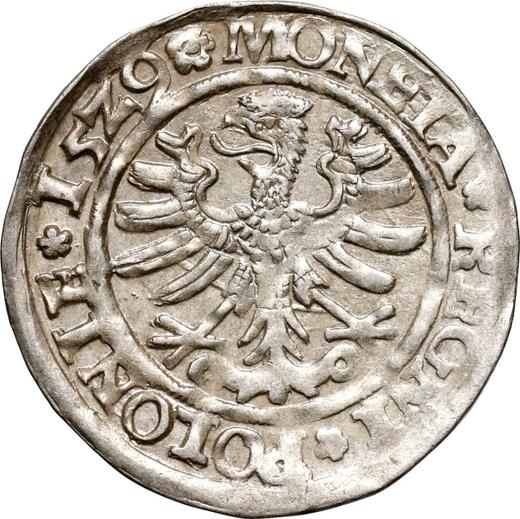 Реверс монеты - 1 грош 1529 года - цена серебряной монеты - Польша, Сигизмунд I Старый