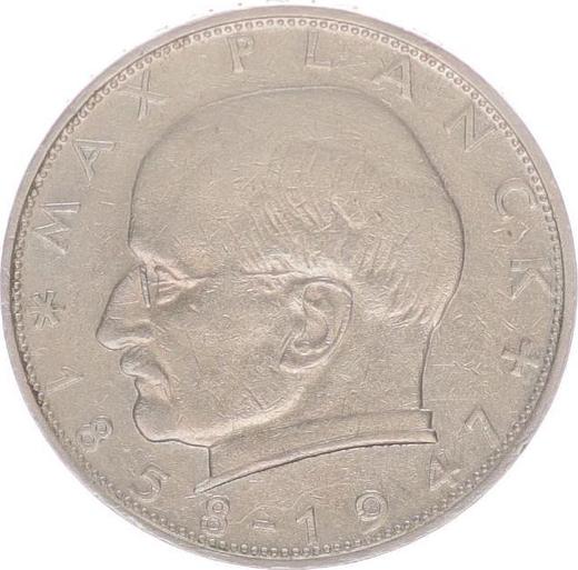 Anverso 2 marcos 1964 F "Max Planck" - valor de la moneda  - Alemania, RFA
