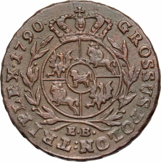Reverso Trojak (3 groszy) 1790 EB - valor de la moneda  - Polonia, Estanislao II Poniatowski