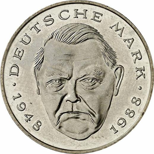 Awers monety - 2 marki 1996 G "Ludwig Erhard" - cena  monety - Niemcy, RFN