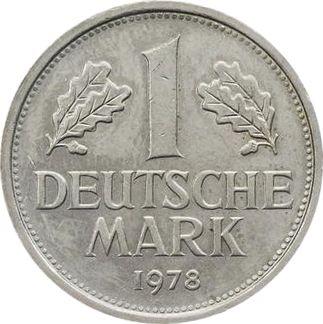 Obverse 1 Mark 1978 G -  Coin Value - Germany, FRG