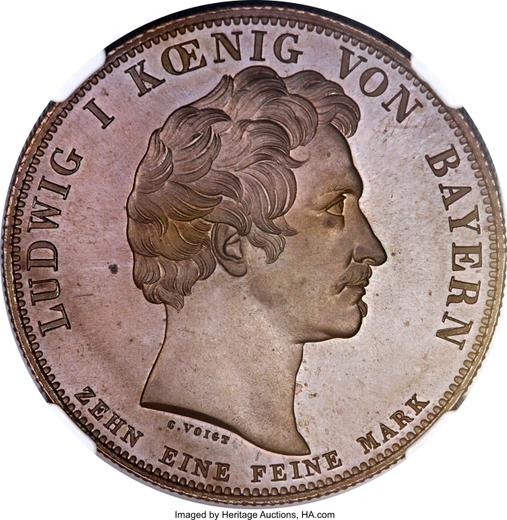 Anverso Tálero 1835 "Unión Aduanera de Alemania" Cobre - valor de la moneda  - Baviera, Luis I