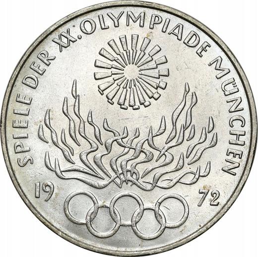 Anverso 10 marcos 1972 D "Juegos de la XX Olimpiada de Verano" - valor de la moneda de plata - Alemania, RFA