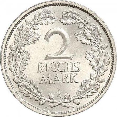 Reverso 2 Reichsmarks 1927 A - valor de la moneda de plata - Alemania, República de Weimar