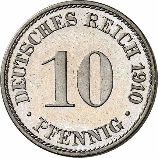 Anverso 10 Pfennige 1910 A "Tipo 1890-1916" - valor de la moneda  - Alemania, Imperio alemán