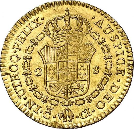 Reverso 2 escudos 1811 c CI "Tipo 1811-1833" - valor de la moneda de oro - España, Fernando VII