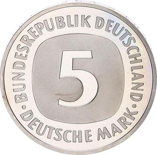 Anverso 5 marcos 1984 J - valor de la moneda  - Alemania, RFA