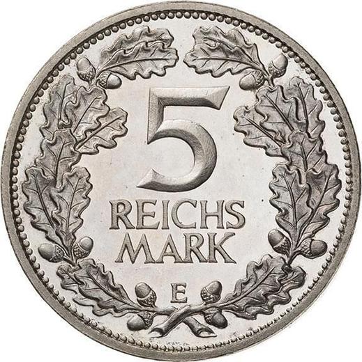 Rewers monety - 5 reichsmark 1925 E "Nadrenia" - cena srebrnej monety - Niemcy, Republika Weimarska