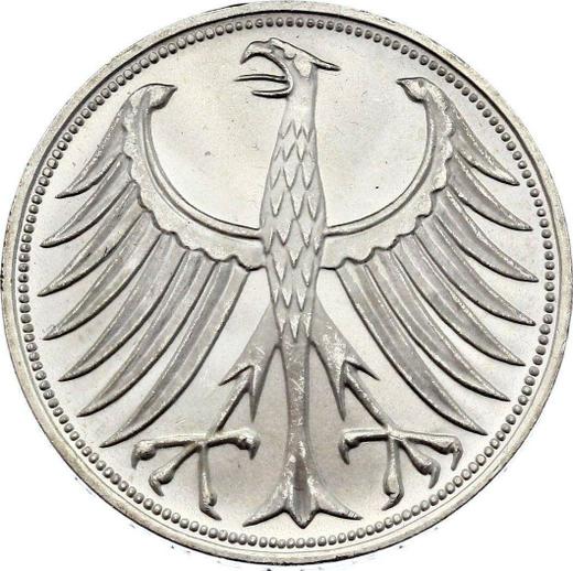 Rewers monety - 5 marek 1972 F - cena srebrnej monety - Niemcy, RFN