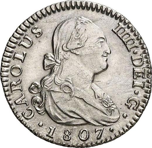 Аверс монеты - 1 реал 1807 года M FA - цена серебряной монеты - Испания, Карл IV