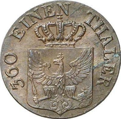 Аверс монеты - 1 пфенниг 1838 года D - цена  монеты - Пруссия, Фридрих Вильгельм III