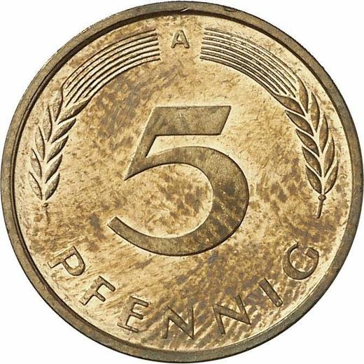 Аверс монеты - 5 пфеннигов 1992 года A - цена  монеты - Германия, ФРГ