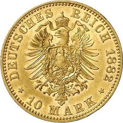 Reverso 10 marcos 1882 A "Prusia" - valor de la moneda de oro - Alemania, Imperio alemán