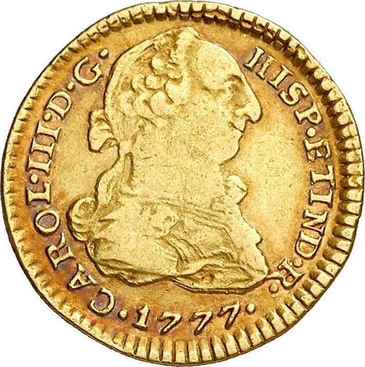 Аверс монеты - 1 эскудо 1777 года MJ - цена золотой монеты - Перу, Карл III